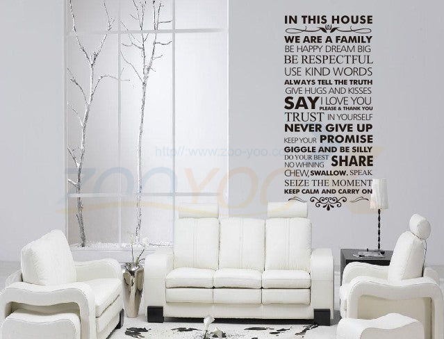 In this house Family Rules Home decor
