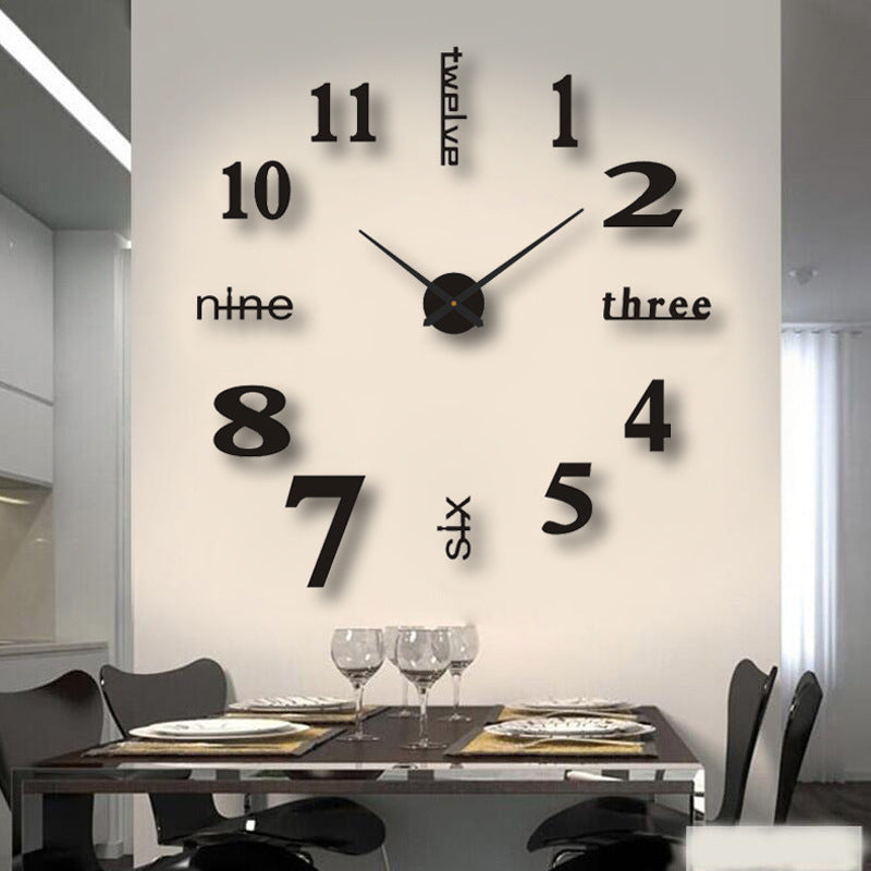 Black Creative Mute Wall Clock