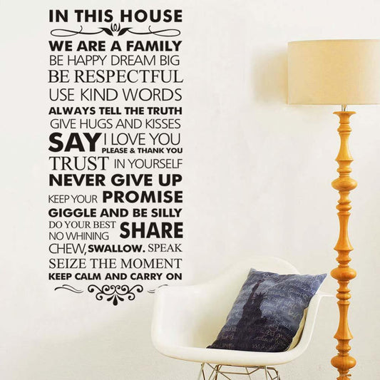 In this house Family Rules Home decor